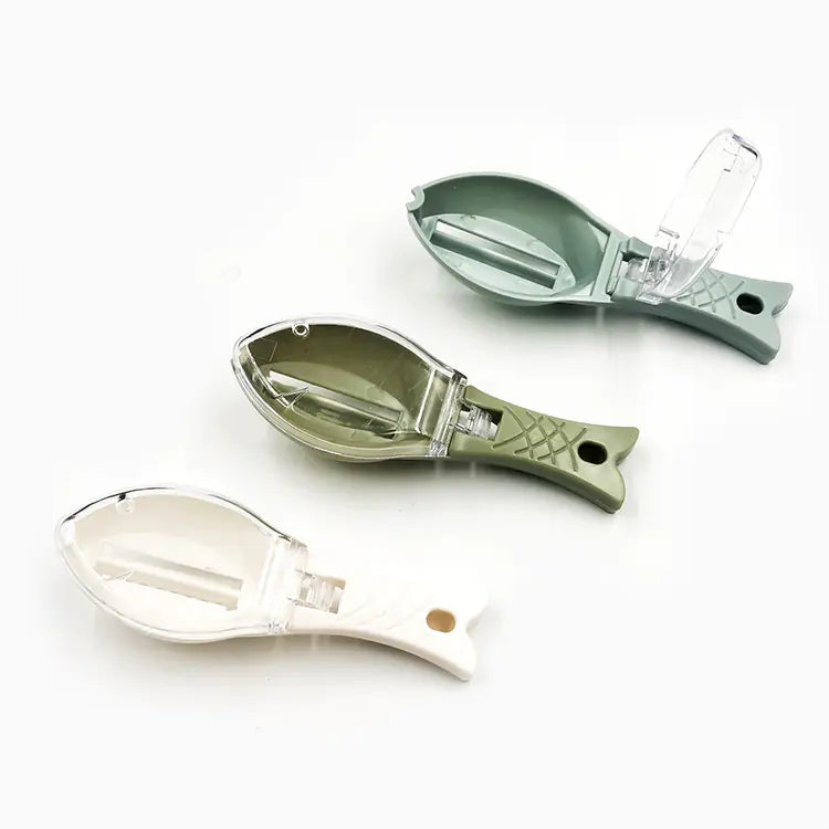 Kitchen Fish Scale Scraper Tool with Lid - Manual Use