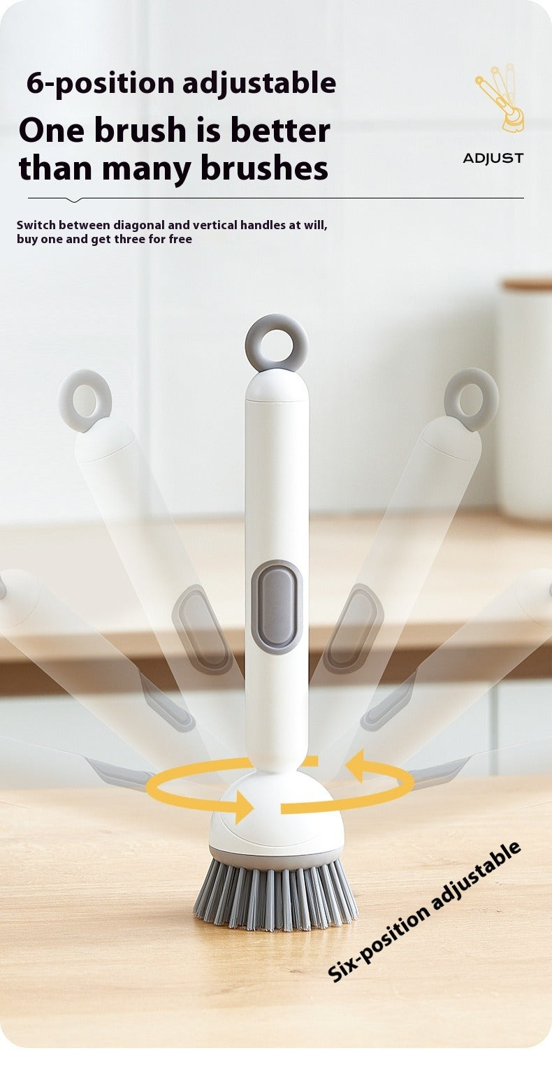 Long Handle Liquid Dispenser Rotating Wok Brush