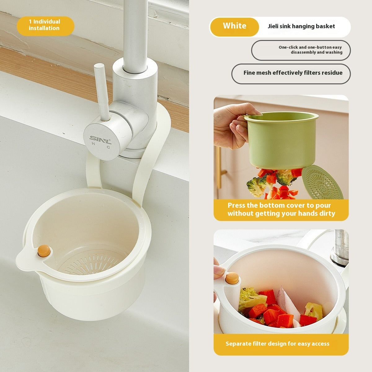 Hanging Sink Drain Basket Double Layer