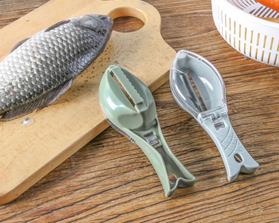Kitchen Fish Scale Scraper Tool with Lid - Manual Use